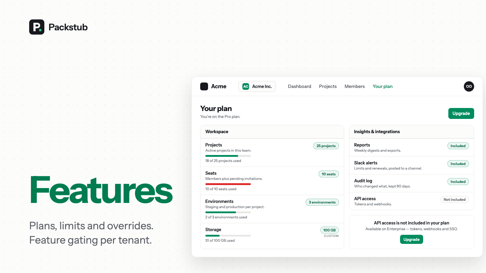 Filament Features admin panel screenshot
