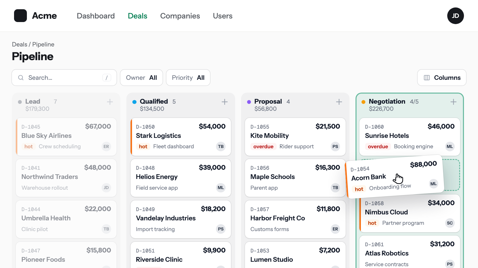 Filament Kanban screenshot